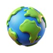 © SH Stock - Stylized 3d cartoon planet earth with green continents on a blue background