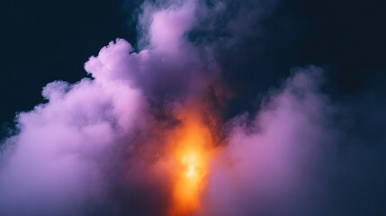 Wall Mural - nebulous dreamscape ethereal clouds aglow with fiery core, mesmerizing dance of light and vapor