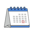© Roman Stock studio - Calendar with spiral binding showing marked date in red box