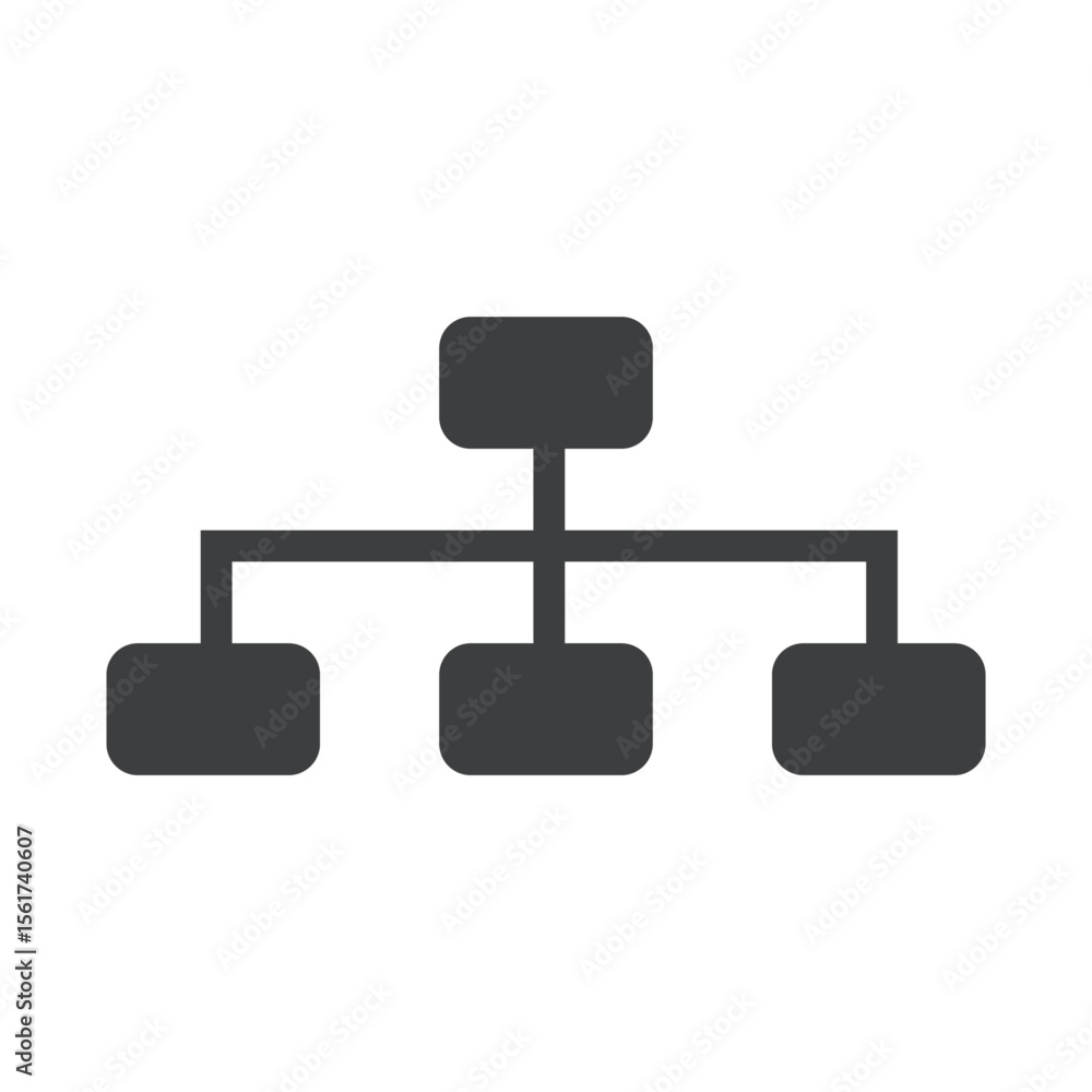 Organization Chart Icon Vector. Company Structure, Team Hierarchy ...