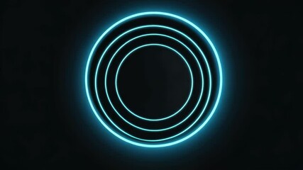 Captivating animated light circles create an immersive experience using vibrant blue colors in a mesmerizing digital display