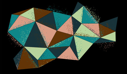 Canvas Print - abstract vector artistic geometric background polygonal triangles style, low-poly dynamic art wallpa