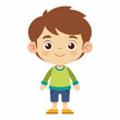 © Алла Стрельчук - cute boy, full body boy, standing boy, young boy, happy child, adorable boy, full-length child, cartoon boy, child character, boy figure, child illustration, white background, flat design, kids avatar
