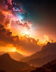 Wall Mural - creation of our universe concept after the big bang