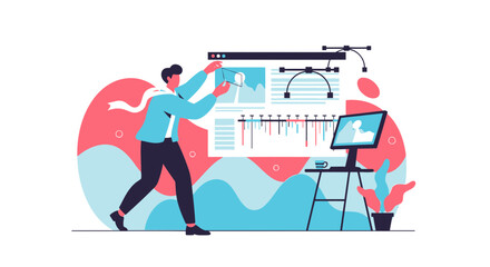 Creative Designer Working With Application For Web Design And Development
