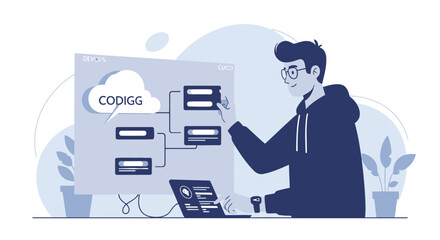 Programmer Visualizing Cloud Computing Architecture For Software Engineering Platform