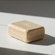 © Mrs.Pixel - Organic soap bar with natural texture on white surface. Plastic-Free July