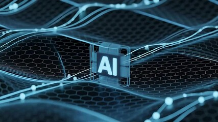artificial intelligence chip connects to digital network for futuristic technology