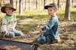 © Austockphoto - Two brothers cooking marshmallows on the campfire
