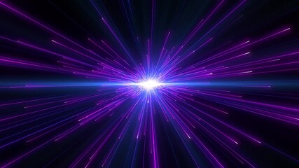 Wall Mural - bright radial light beams. abstract background in purple neon glow color. light burst in universe. s