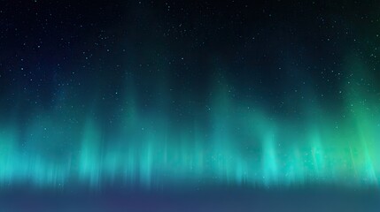 Dark night sky with northern lights glowing in green and blue shades, creating an enchanting backdrop perfect for product presentation, blending natural wonder with captivating celestial beauty.