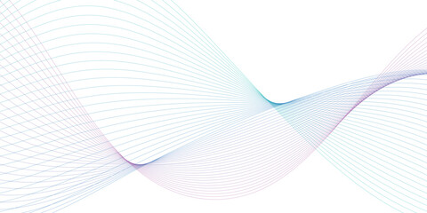 Wall Mural - abstract wavy information technology smooth wave lines background. design used for banner, presentat