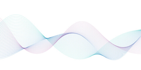 Wall Mural - abstract wavy information technology smooth wave lines background. design used for banner, presentat