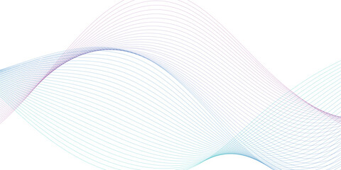 Wall Mural - abstract colorful blue, pink blend wave lines and technology background. modern colorful flowing wav