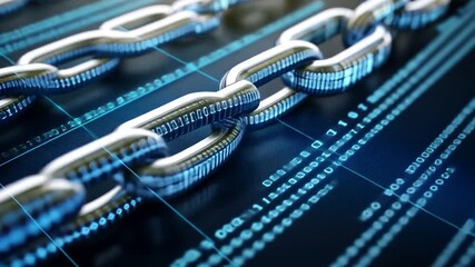 Digital chain link with binary code
