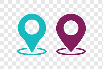 Wall Mural - set of location pin icons. map marker pointer symbols, gps location. navigation map, location naviga