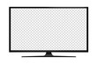 © Mario Richard - Realistic tv with stand, transparent led monitor with reflection, ratio 16x9, isolated on transparent background
