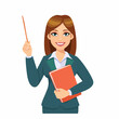 © arga - Smiling businesswoman in suit holding a clipboard in office setting