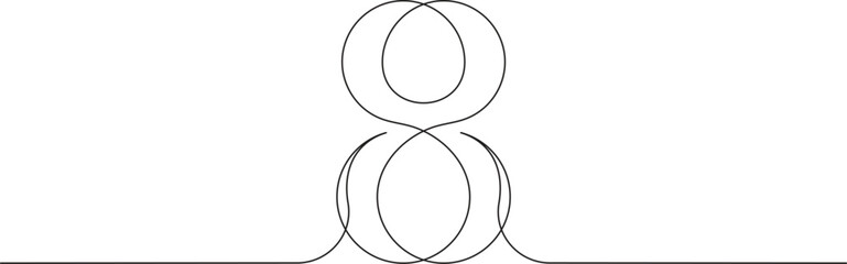 Wall Mural - Round shape in continuous line drawing style. Minimalist round shape modification sketch in black lines isolated on white background. Vector illustration