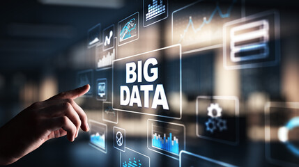 Wall Mural - Big data analytics platform, business intelligence and modern technology concept on vitual screen.