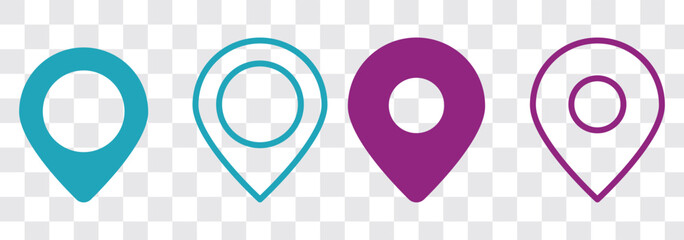 Wall Mural - location vector icon set. point illustration sign collection. position symbol. place logo.