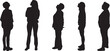 © Curto - Vector;silhouette of group women standing and looking up