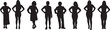 © Curto - Vector; silhouette of a group of women standing and arms akimbo