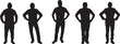 © Curto - Vector; silhouette of a group of men standing and arms akimbo