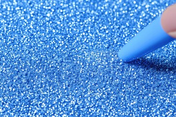 Wall Mural - Light Blue Glitter Texture With Finger Pressing With Soft Sparkles Effect Abstract