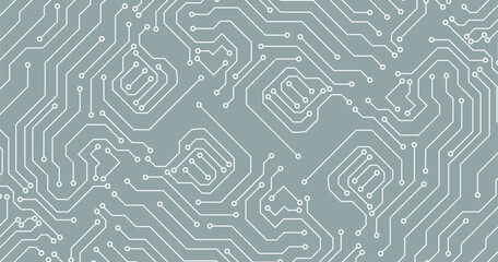 Wall Mural - seamless pattern of circuit board. vector abstract technology on green background.
