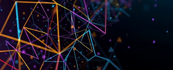 Wall Mural - background with colorful geometric lines and triangles for graphic design the concept of technology,