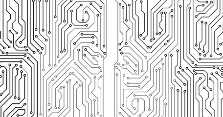 Wall Mural - electronics board. high tech digital data connection system concept. circuit engineering technology.