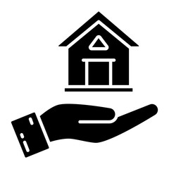 Wall Mural - conceptual solid design icon of home care