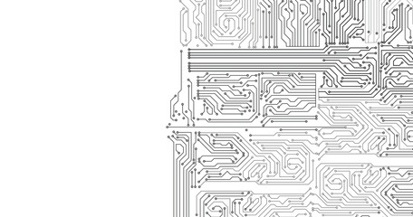 Wall Mural - abstract creative futuristic circuit board technology background. circuit board with various technol