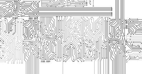 Wall Mural - abstract creative futuristic circuit board technology background. circuit board with various technol