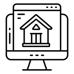 Wall Mural - Conceptual line design icon of real estate website
