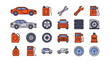 © July Dii - Two-Color Automotive & Car Service Icons