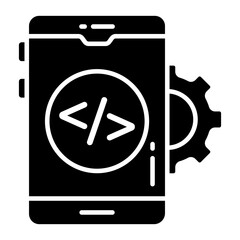 Wall Mural - unique design icon of mobile coding