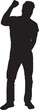 © Curto - Vector;silhouette of man standing and fist up