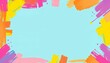 © Teepanun - Vibrant, abstract brush stroke border; playful, whimsical design elements,  happy colors,  kindergarten
