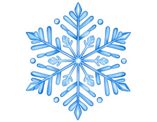 Wall Mural - Magnificent closeup of a detailed blue snowflake on background, winter wonderland design