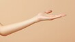 © mlangsen - Open palm, light skin, plain background