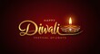 © ParvinPro - Elegant golden diwali greeting with ornate diya and festive lights