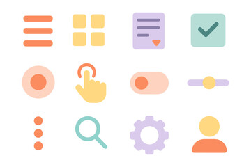 Minimalist ui elements vector illustration: modern flat style icons for web design and app development