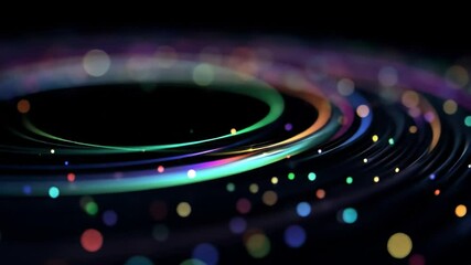 Wall Mural - Glowing Digital Neon Circuit Loop in a Futuristic Technology Environment.