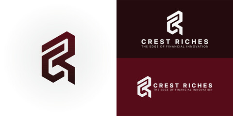 Wall Mural - modern cr initial logo. a dynamic geometric design is ideal for financial and technology brands. cle