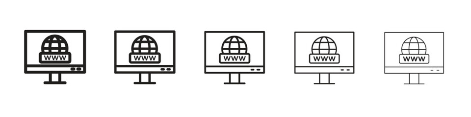 Domain icon isolated silhouette on white background. Vector illustration.