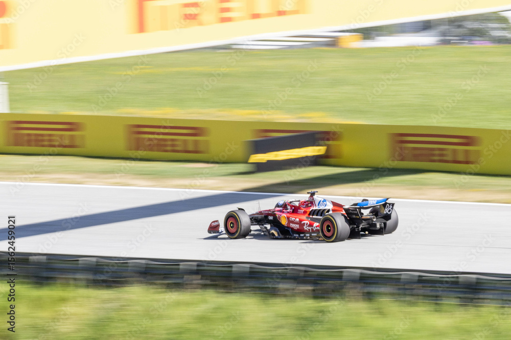 Ring Racing Track Spielberg, Austria: a ferrari on the Red Bull Ring Race track during ...