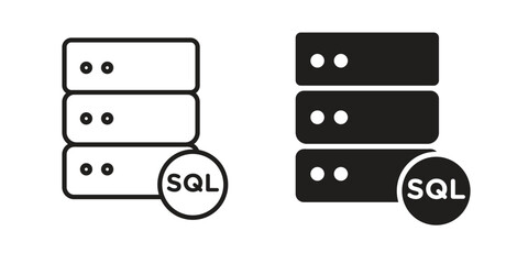 SQL icon Black and White Vector Graphic