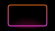 © hiten666 - Rectangular neon glowing frame with rounded corners and gradient color effect. Modern electric light design for advertising and overlay.